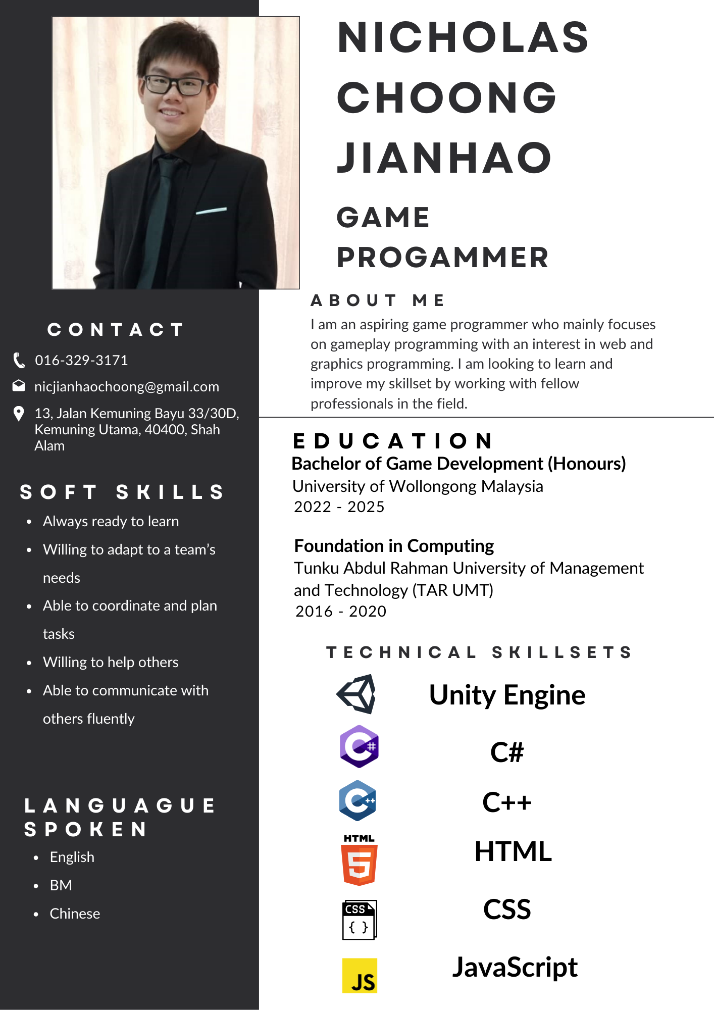 Resume Page 1