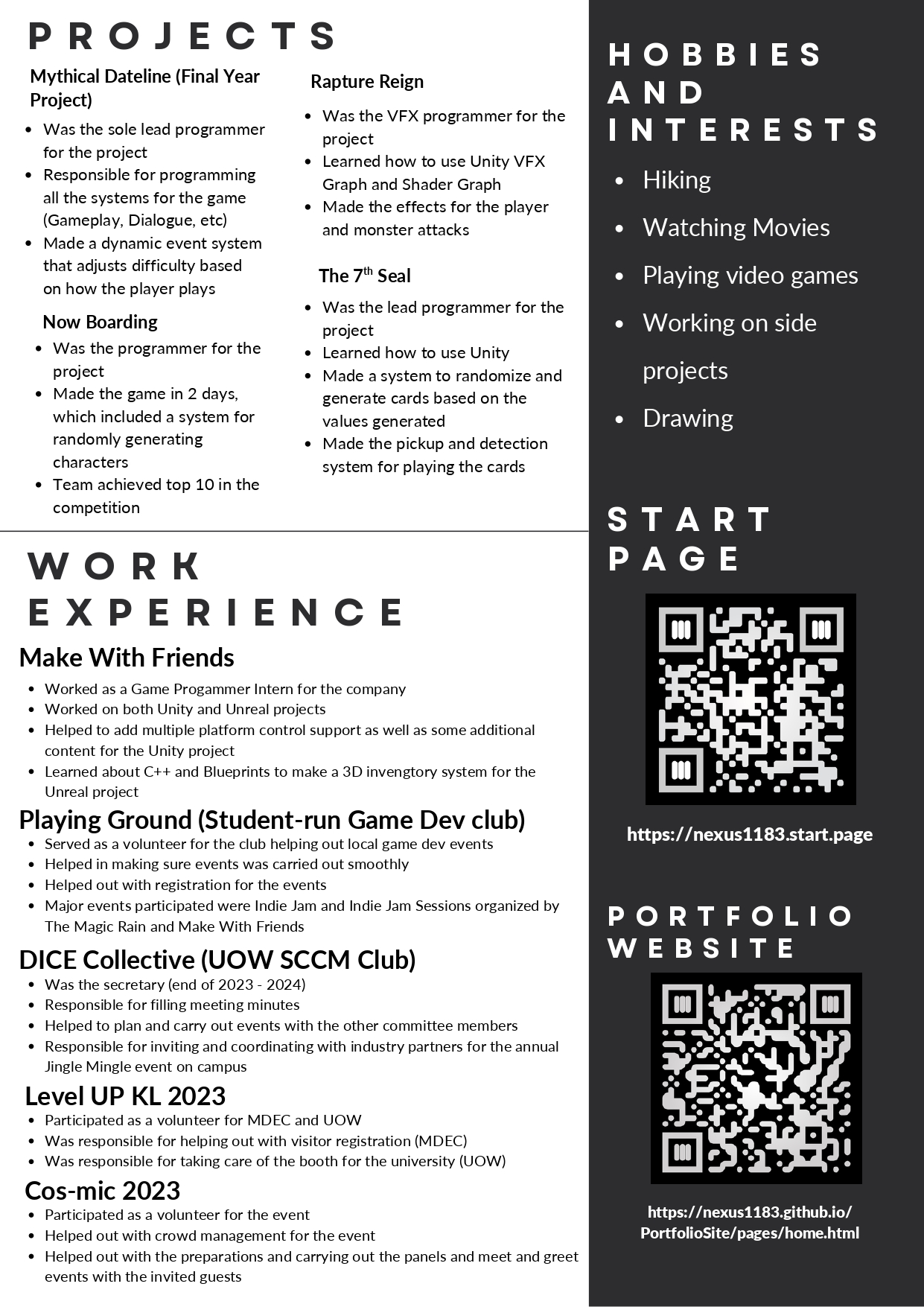 Resume Page 1